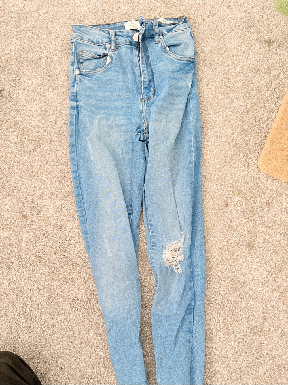 Cotton On Light Blue High-Rise Distressed Jeans